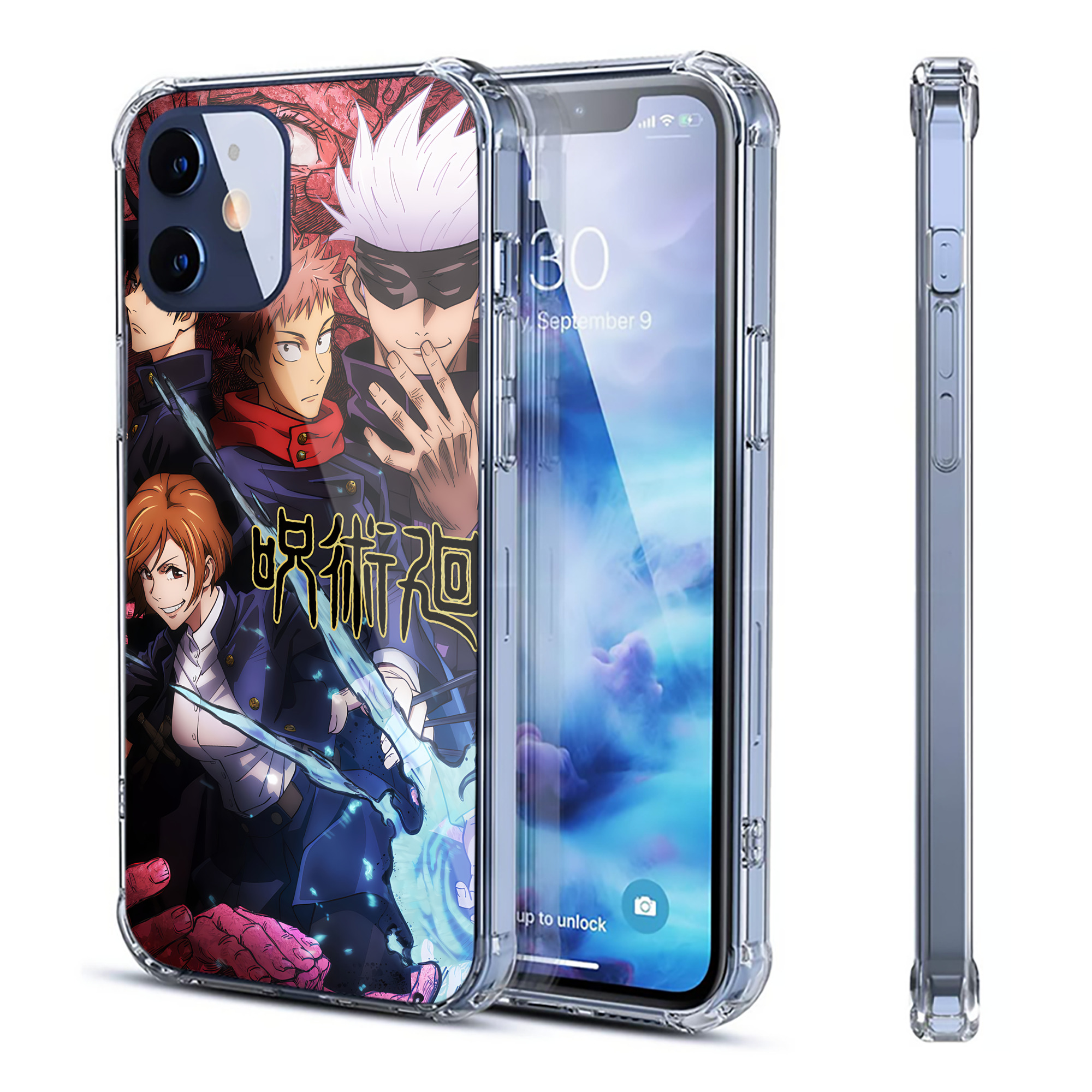 （画像用） 呪術廻戦 Jujutsu Kaisen 【iPhone 12シリーズ対応】透明スマホケース（クリアソフトケース）